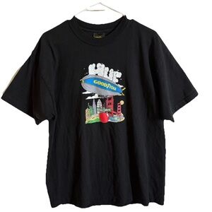 HUF Worldwide x Goodyear "Discover" Short Sleeve Tee (Black) T-Shirt Large